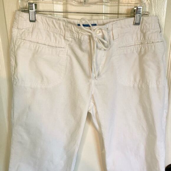 dELiA*s Smarty Pants White Cotton Capri Pants Tie Front - Juniors Size 11 - Picture 2 of 7